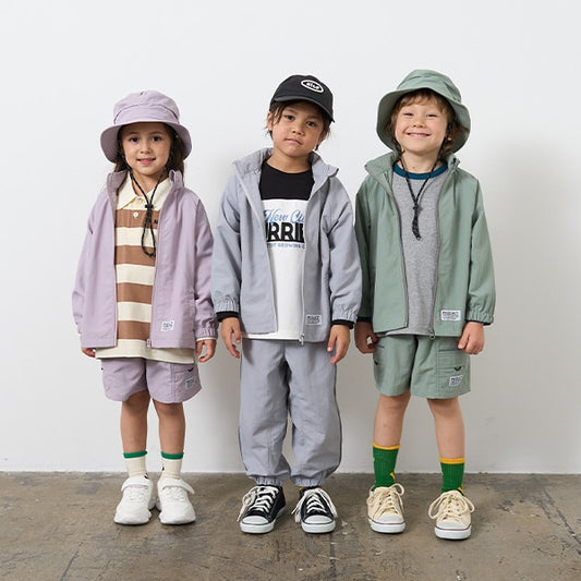 Japanese children's clothing b・R# waterproof windbreaker with storage pocket 100-140cm Boys/Girls Spring OUTERWEAR Waterproof Series 