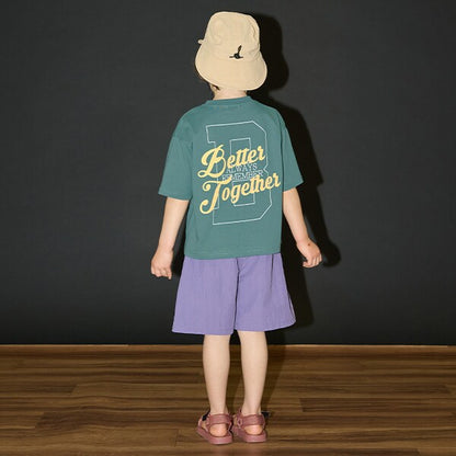 Japanese children's clothing b・R# contact cool water absorption quick dry series letter print top 100-150cm boys/girls summer TOPS 