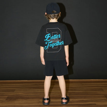 Japanese children's clothing b・R# contact cool water absorption quick dry series letter print top 100-150cm boys/girls summer TOPS 