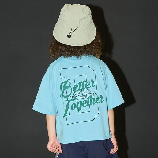 Japanese children's clothing b・R# contact cool water absorption quick dry series letter print top 100-150cm boys/girls summer TOPS 