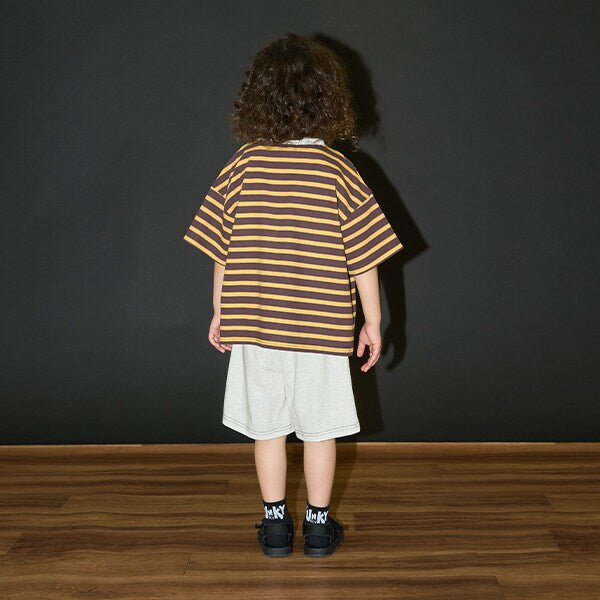 Japanese children's clothing b・R# contact cool water absorption quick dry series striped top 100-150cm boys/girls summer TOPS 
