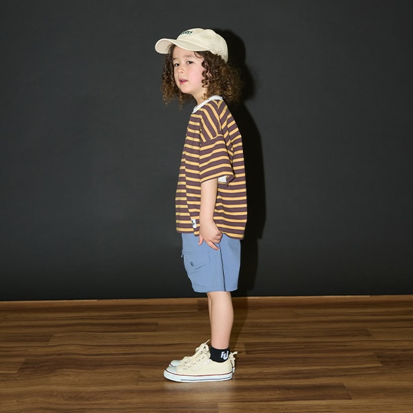Japanese children's clothing b・R# contact cool water absorption quick dry series striped top 100-150cm boys/girls summer TOPS 