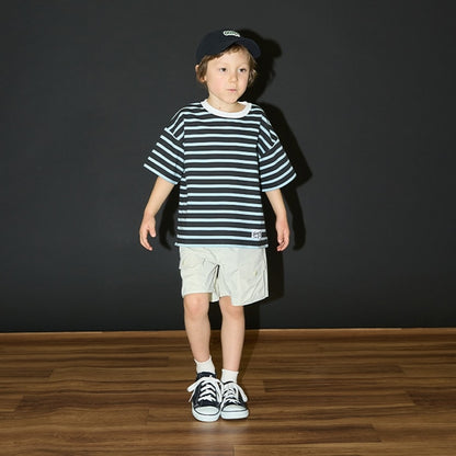 Japanese children's clothing b・R# contact cool water absorption quick dry series striped top 100-150cm boys/girls summer TOPS 