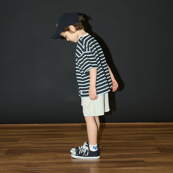 Japanese children's clothing b・R# contact cool water absorption quick dry series striped top 100-150cm boys/girls summer TOPS 