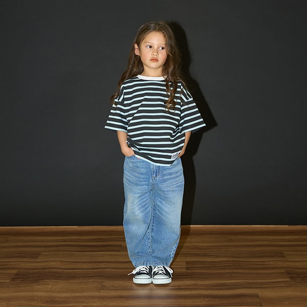 Japanese children's clothing b・R# contact cool water absorption quick dry series striped top 100-150cm boys/girls summer TOPS 