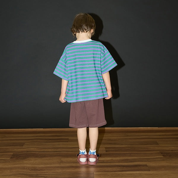Japanese children's clothing b・R# contact cool water absorption quick dry series striped top 100-150cm boys/girls summer TOPS 