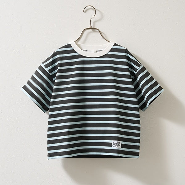Japanese children's clothing b・R# contact cool water absorption quick dry series striped top 100-150cm boys/girls summer TOPS 