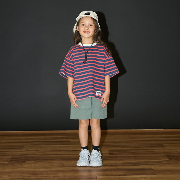 Japanese children's clothing b・R# contact cool water absorption quick dry series striped top 100-150cm boys/girls summer TOPS 