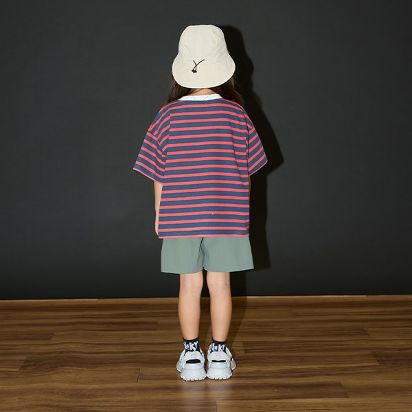 Japanese children's clothing b・R# contact cool water absorption quick dry series striped top 100-150cm boys/girls summer TOPS 