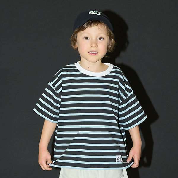 Japanese children's clothing b・R# contact cool water absorption quick dry series striped top 100-150cm boys/girls summer TOPS 