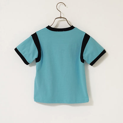 Japanese children's clothing b・R# contact cool water absorption quick dry series patchwork top 100-150cm boys/girls summer TOPS 