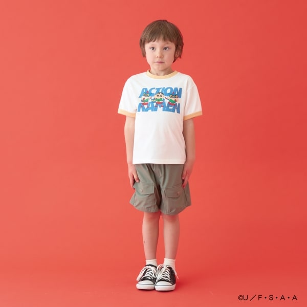 Japanese children's clothing b・R# x Crayon Shin-chan cool contact water-absorbing quick-drying series short-sleeved tops 100-140cm boys'/girls' summer TOPS 