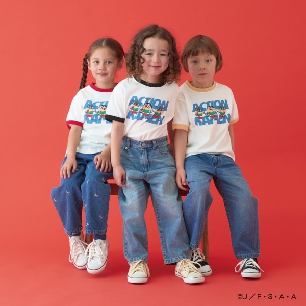 Japanese children's clothing b・R# x Crayon Shin-chan cool contact water-absorbing quick-drying series short-sleeved tops 100-140cm boys'/girls' summer TOPS 