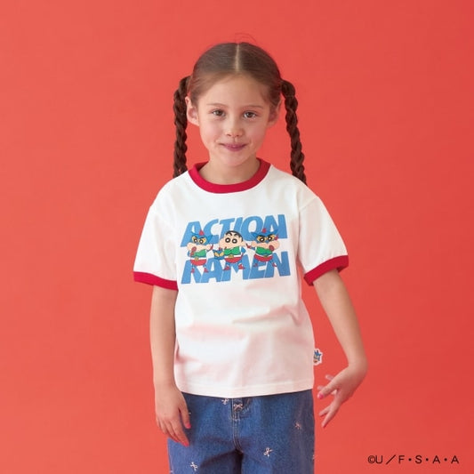 Japanese children's clothing b・R# x Crayon Shin-chan cool contact water-absorbing quick-drying series short-sleeved tops 100-140cm boys'/girls' summer TOPS 