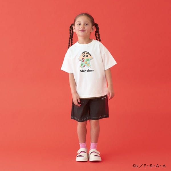 Japanese children's clothing b・R# x Crayon Shin-chan cool contact water-absorbing quick-drying series short-sleeved tops 100-140cm boys'/girls' summer TOPS 