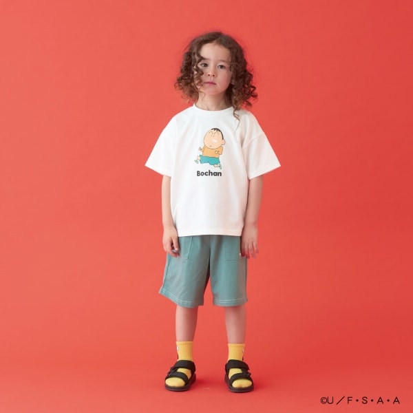 Japanese children's clothing b・R# x Crayon Shin-chan cool contact water-absorbing quick-drying series short-sleeved tops 100-140cm boys'/girls' summer TOPS 