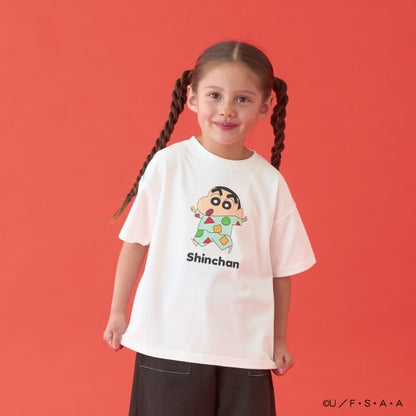 Japanese children's clothing b・R# x Crayon Shin-chan cool contact water-absorbing quick-drying series short-sleeved tops 100-140cm boys'/girls' summer TOPS 
