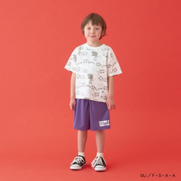 日本童裝 b・R# x 蠟筆小新 接觸冷感 吸水速乾系列 小新短袖上衣 100-140cm 男童款/女童款 夏季 TOPS