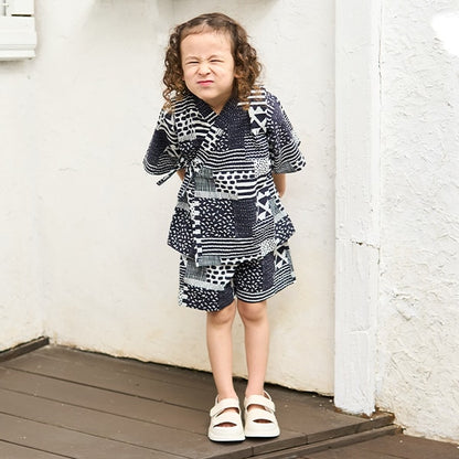 Japanese children's clothing b・R# Jinbei Japanese Kimono 100-130cm Boys Summer TOPS PANTS Japanese Summer Festival Special 