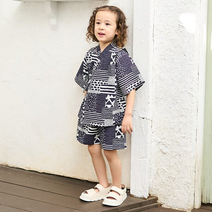 Japanese children's clothing b・R# Jinbei Japanese Kimono 100-130cm Boys Summer TOPS PANTS Japanese Summer Festival Special 