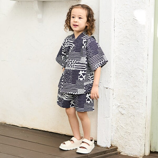 Japanese children's clothing b・R# Jinbei Japanese Kimono 100-130cm Boys Summer TOPS PANTS Japanese Summer Festival Special 