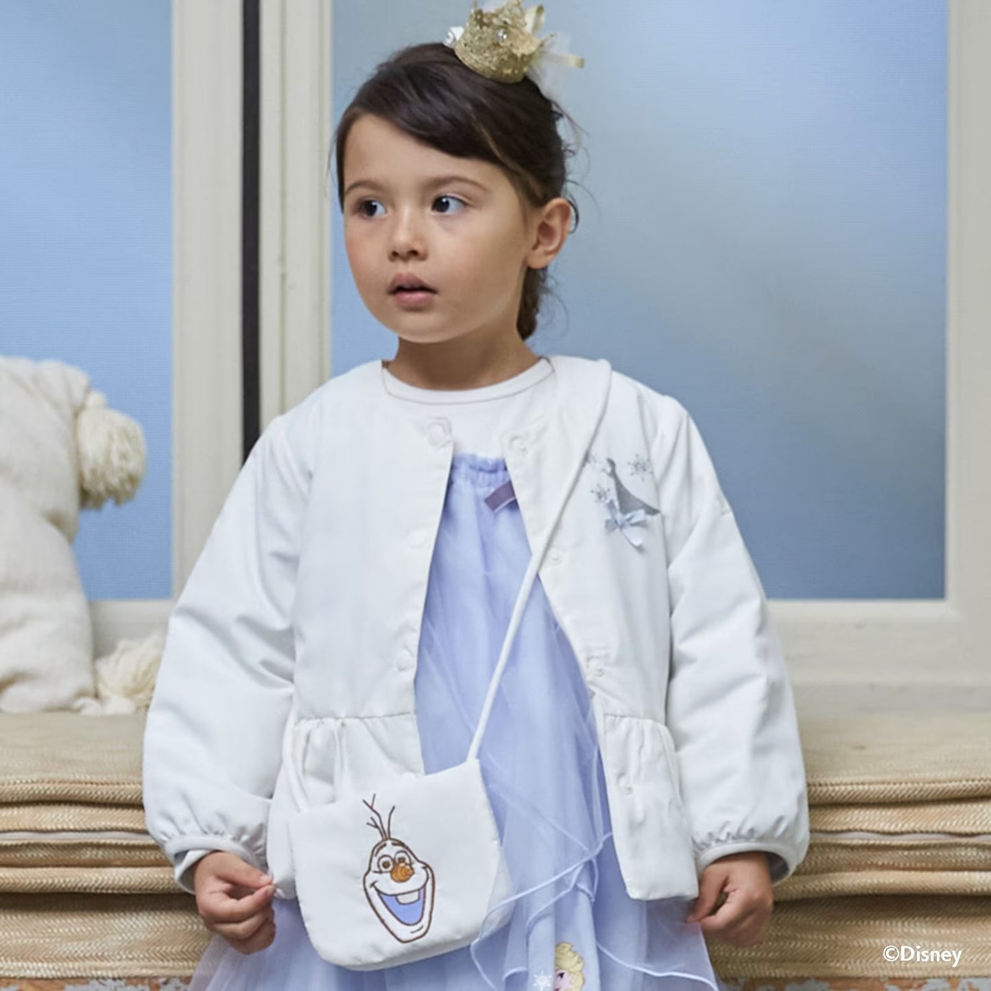 日本童裝 pe#main x Disney Frozen 三件套裝 90-130cm 女童款 冬季 DRESSES OUTERWEAR