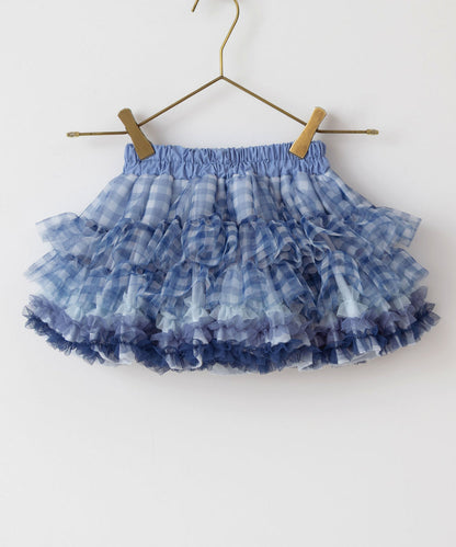 日本童裝 panpantutu 法式格紋藍 tutu裙 70-140cm 女童款 初生嬰兒 夏季 SKIRTS