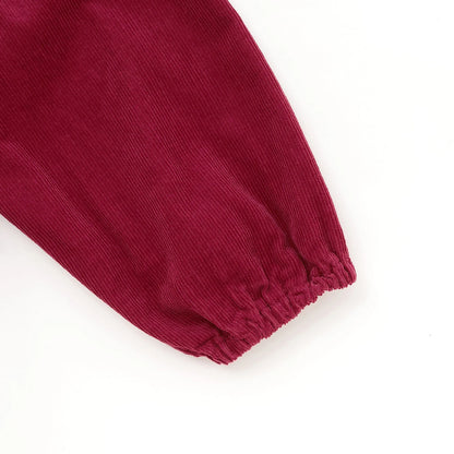 日本童裝 pe#main x Disney 燈芯絨連身裙 80-130cm 女童款 秋季 DRESSES 聖誕紅/新年紅