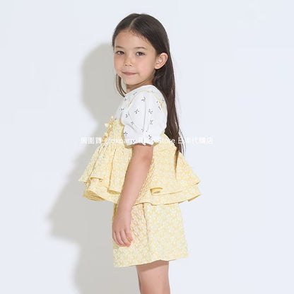 Japanese children's clothing Ly# mine tank top and shorts set 100-150cm girls summer TOPS PANTS 