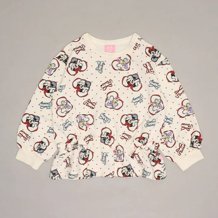 日本童裝 BDL x Disney 裙邊印花上衣 80-130cm 女童款 秋季 TOPS