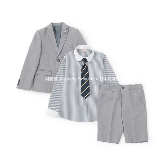 Japanese children's clothing pe#main three-piece suit 110-130cm boys' summer TOPS PANTS OUTERWEAR interview/banquet/performance 