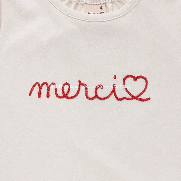 Japanese children's clothing pe#main amphibious quick-drying embroidered top 80-130cm girls summer TOPS summer swimsuit special edition 