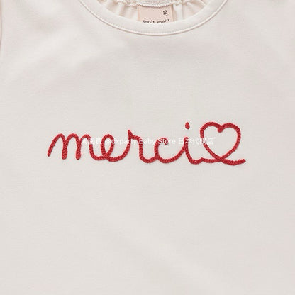 Japanese children's clothing pe#main amphibious quick-drying embroidered top 80-130cm girls summer TOPS summer swimsuit special edition 
