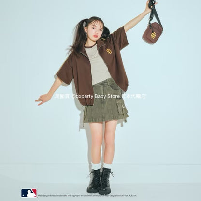 Lovetoxic x MLB Water-Absorbent Quick-Drying Short-Sleeved Jacket (140-170cm) for Girls (Summer Outerwear) 