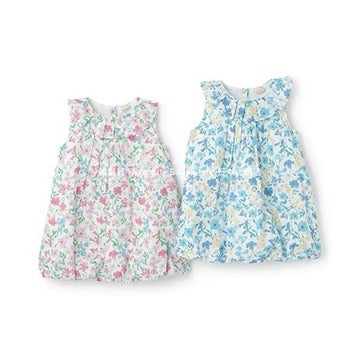 Japanese children's clothing pe#main floral bubble dress 80-130cm girls summer dresses 