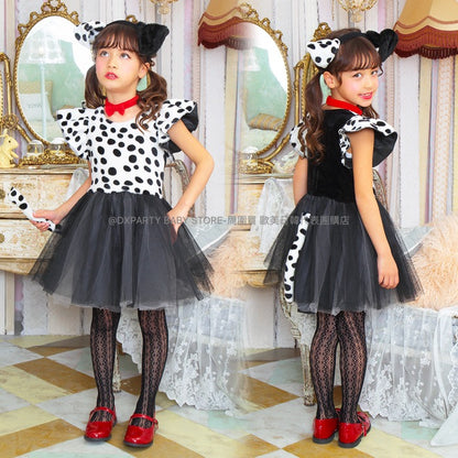 日本直送 斑點小狗  100-140cm 女童款 萬聖節 Cosplay服裝 Halloween攪鬼特輯 AAA