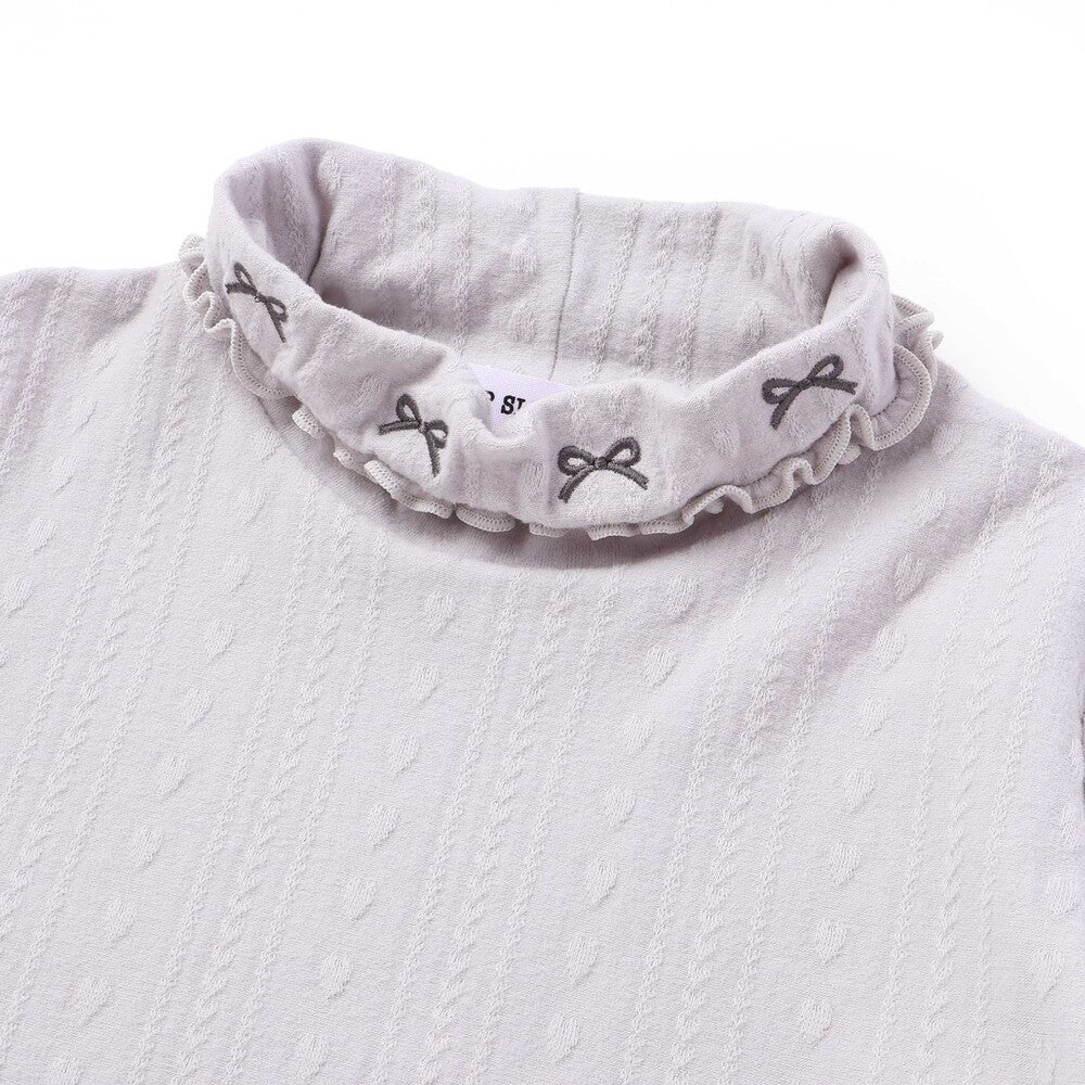 日本童裝  SLAP SLIP 荷葉邊高領長袖上衣 80-130cm 女童款 冬季 TOPS