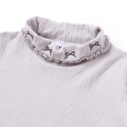 日本童裝  SLAP SLIP 荷葉邊高領長袖上衣 80-130cm 女童款 冬季 TOPS