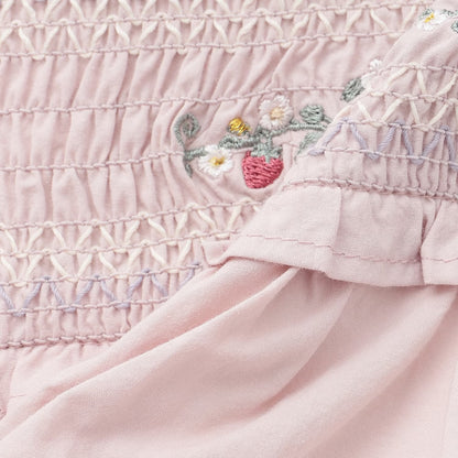 日本童裝 pe#main 士多啤梨刺繡連衣 70-80cm 女童款 初生嬰兒 夏季 Jumpsuit