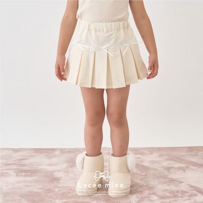 日本童裝 Ly# mine 百摺短裙 100-150cm 女童款 冬季 SKIRTS 聖誕紅/新年紅