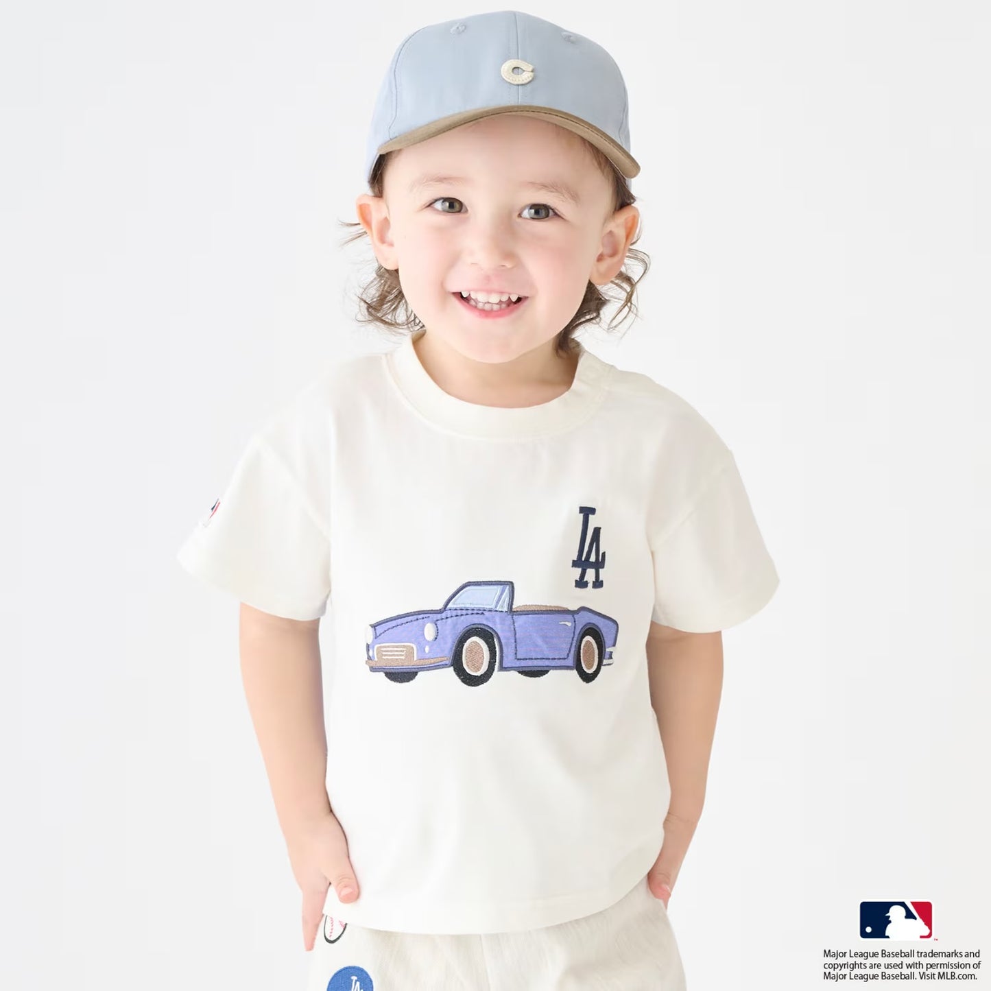 日本童裝 pe#main x 【MLB】汽車貼花上衣 80-130cm 男童款/女童款 夏季 TOPS