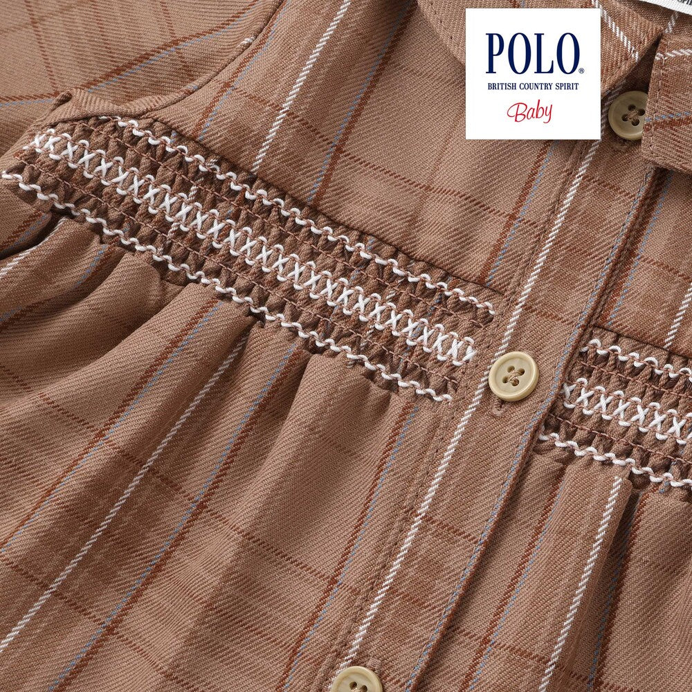 日本童裝  SLAP SLIP x POLO BCS 格仔連身裙及打底褲套裝 70-80cm 女童款 初生嬰兒 秋季 DRESSES PANTS