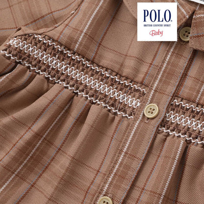 日本童裝  SLAP SLIP x POLO BCS 格仔連身裙及打底褲套裝 70-80cm 女童款 初生嬰兒 秋季 DRESSES PANTS