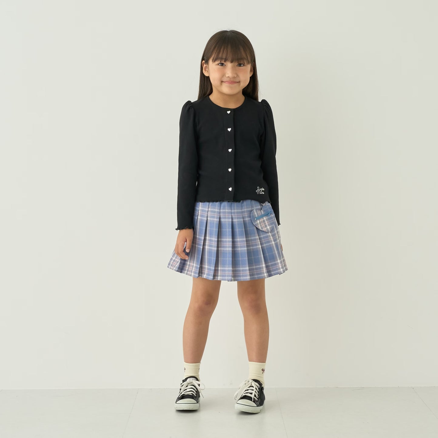 日本童裝 Ly# mine 心型紐扣羅紋外套 100-140cm 女童款 秋季 TOPS OUTERWEAR