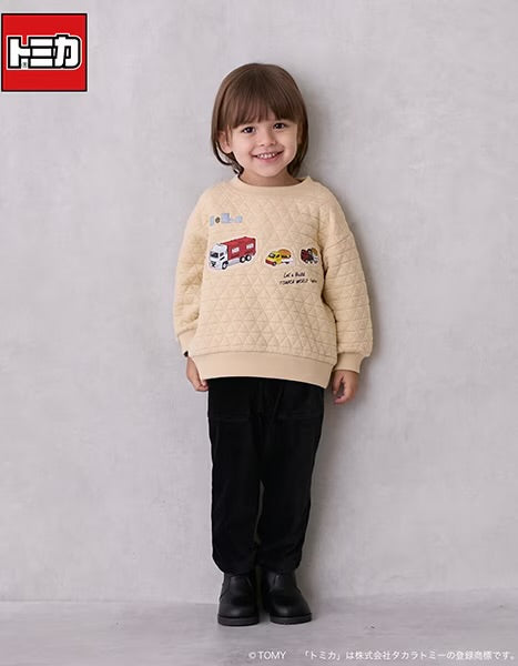 日本童裝 pe#main x TOMICA 絎縫衛衣 80-130cm 男童款 秋季 TOPS