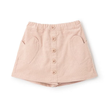 日本童裝 Ly# mine 心型口袋燈芯絨裙褲 100-150cm 女童款 秋季 PANTS