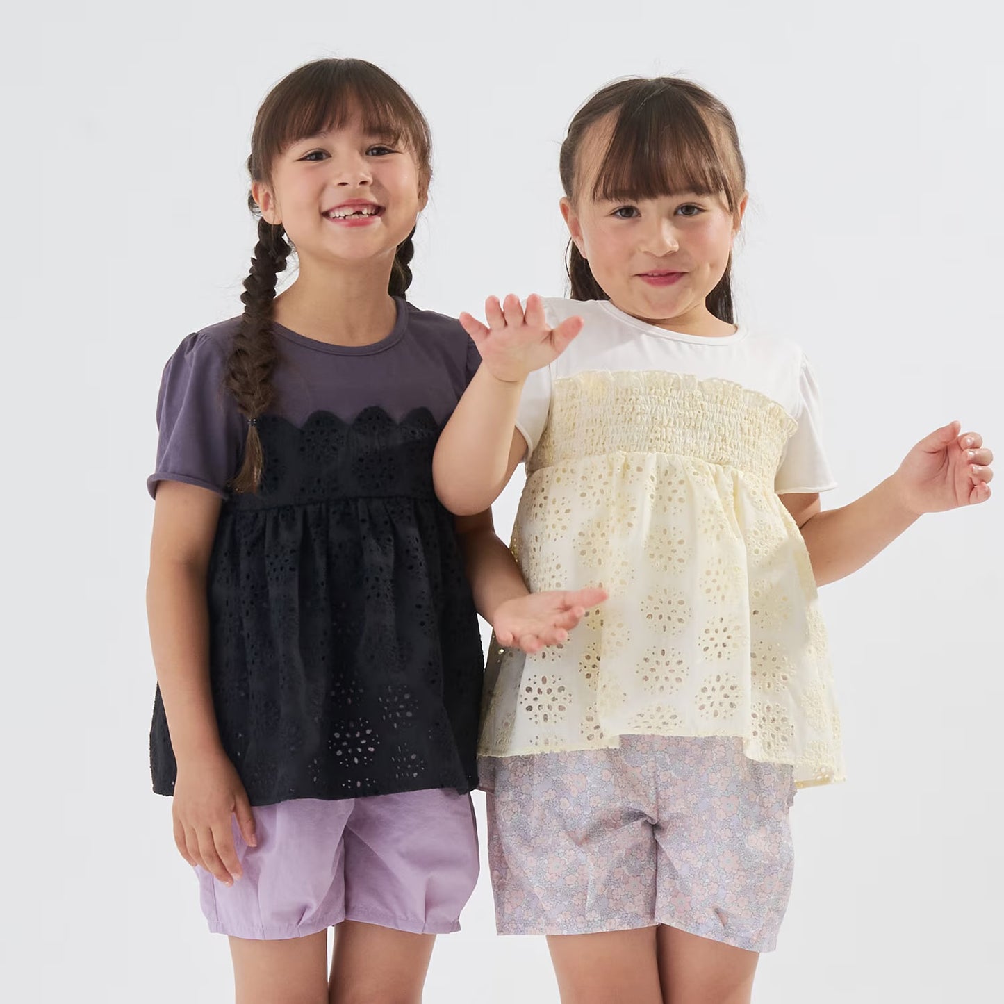 Japanese children's clothing Ly# mine tank top and shorts set 100-150cm girls summer TOPS PANTS 