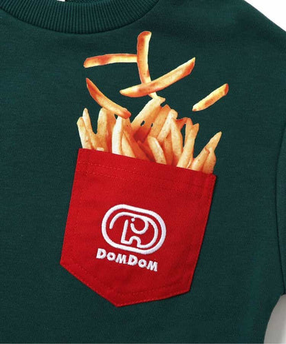 日本童裝 apres les cours x DomDom漢堡 印花衛衣 80-130cm 男童款/女童款 冬季 TOPS 聖誕紅/新年紅