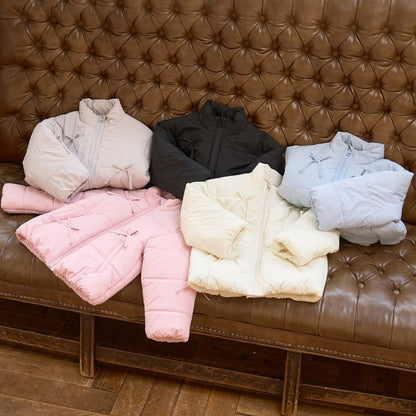 日本童裝 Ly# mine 蝴蝶結夾棉外套 100-150cm 女童款 冬季 (適合寒冷天氣、溫度低天氣）OUTERWEAR