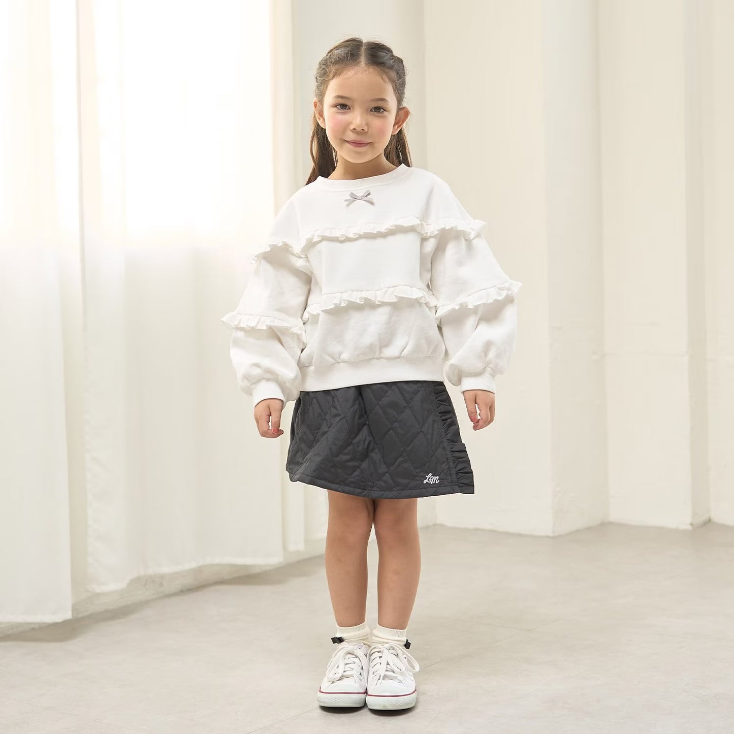 日本童裝 Ly# mine 絎縫夾棉裙褲 100-150cm 女童款 冬季 PANTS